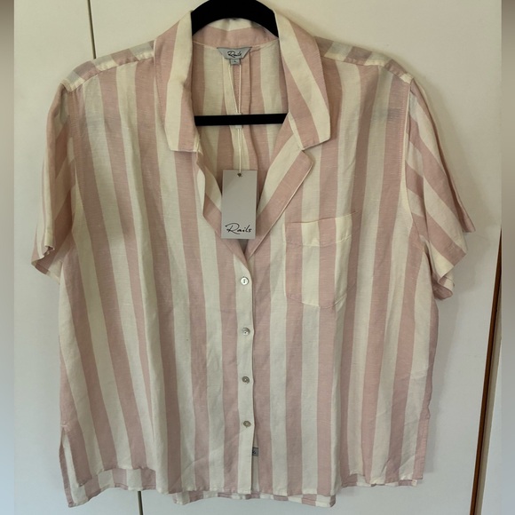 NWT RAILS Zuma Petal Stripe Button Down Size Large - Picture 3 of 4